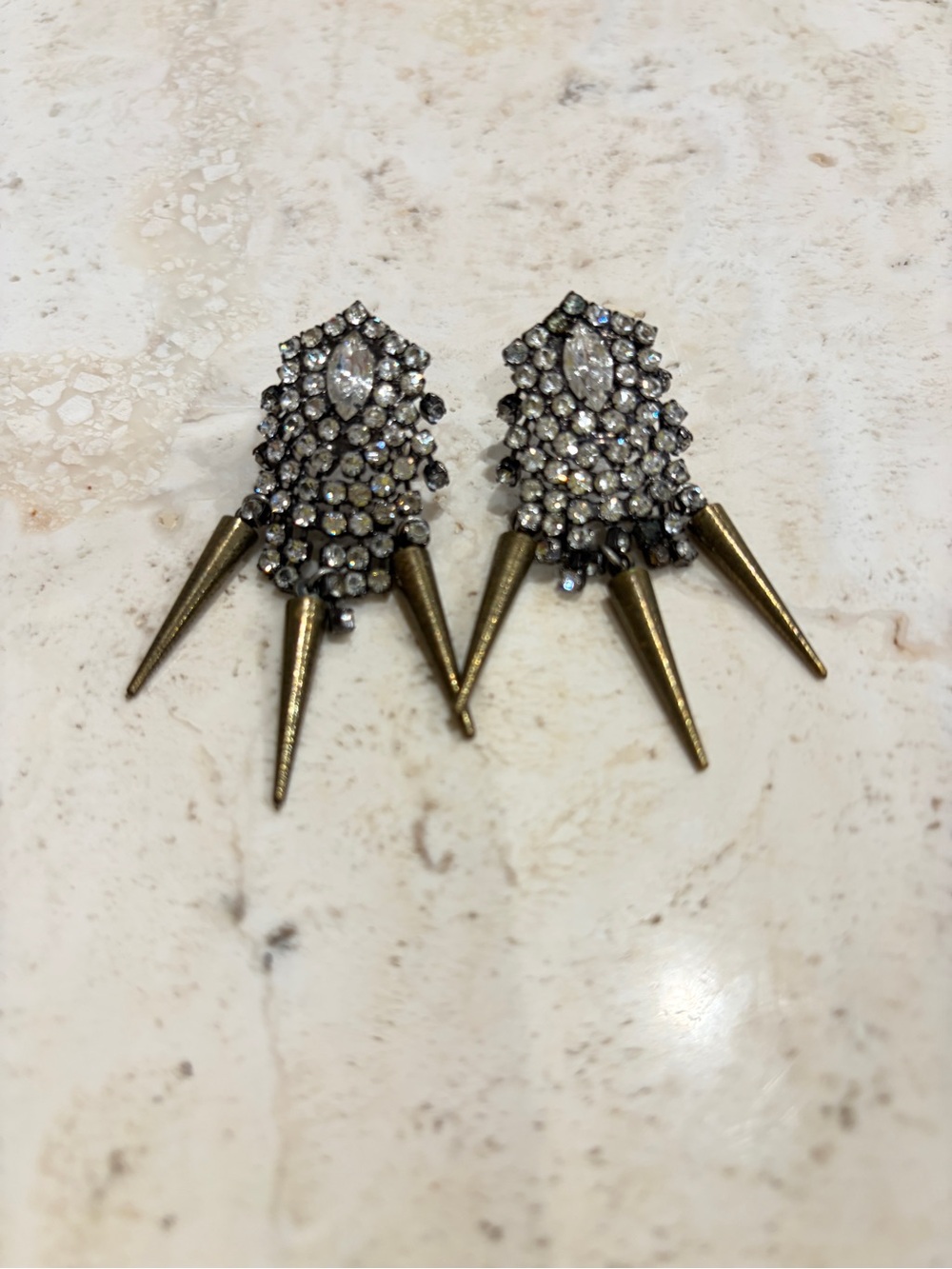 Danni Jo rhinestone and spike earrings
